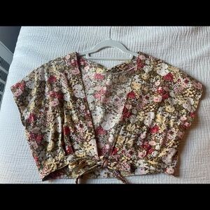 Vintage Floral Cropped Blouse